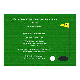 Golf Bachelor Party 18th Golf Hole Invitation