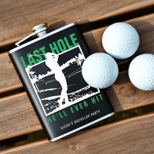Golf Bachelor Party Funny Last Hole He'll Ever Hit Flask