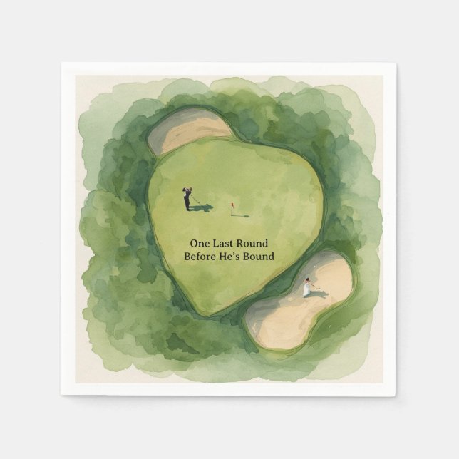 Golf Bachelor party golfer on course Napkins (Front)