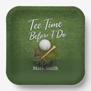 Golf Bachelor party golfer on course Paper Plates