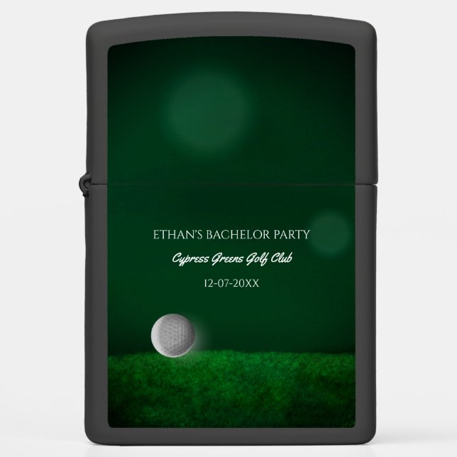 Golf Bachelor Party Golfers Party Green golf ball Zippo Lighter (Front)