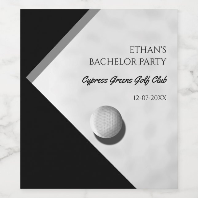 Golf bachelor party Golfing Golfer Minimal Stylish Wine Label (Single Label)