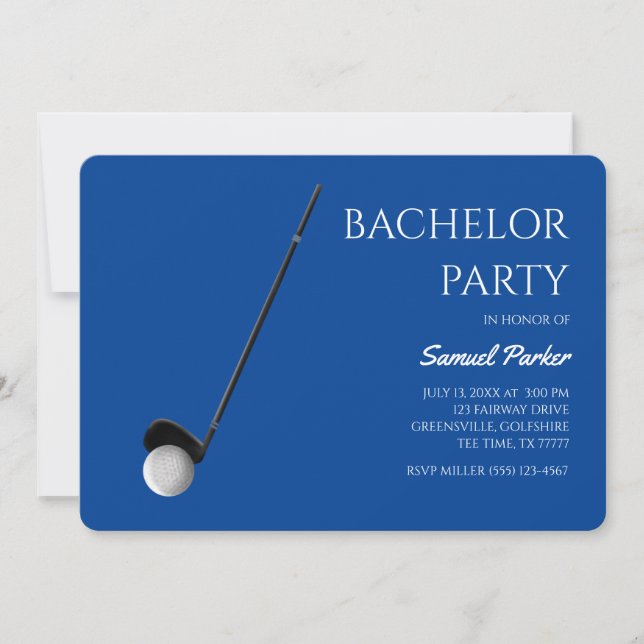 Golf Bachelor Party - Golfing trip Classic Minimal Invitation (Front)
