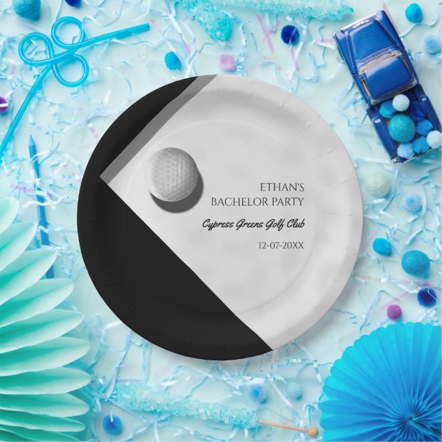 Golf Bachelor Party - Golfing trip Classic Stylish Paper Plates (Party)