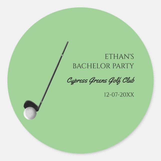 Golf Bachelor Party - Golfing trip Classic Stylish Round Sticker (Front)