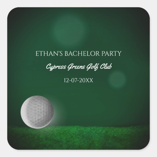 Golf bachelor party - golfing trip - green golf square sticker (Front)