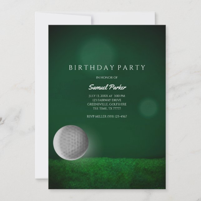 Golf Bachelor Party Green - Golf Ball - Golfers Invitation (Front)