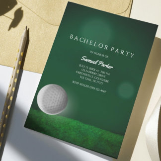 Golf Bachelor Party Green - Golf Ball - Golfers Invitation