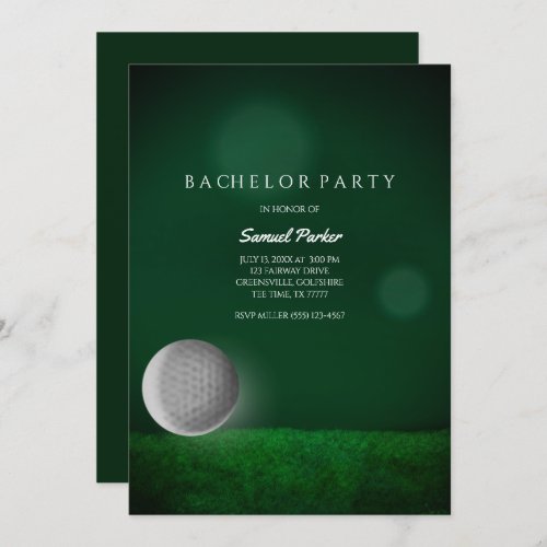 Golf Bachelor Party Green _ Golf Ball _ Golfers Invitation