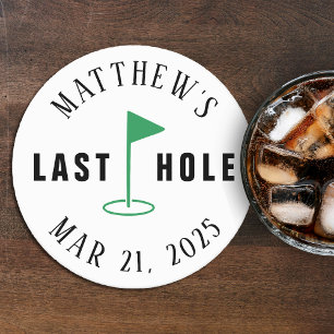 Golf Bachelor Party Last Hole Round Paper Coaster