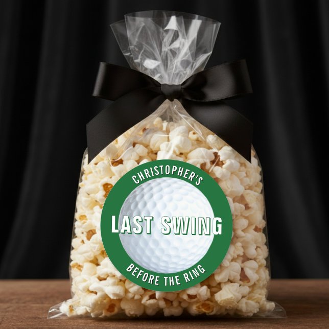 Golf Bachelor Party Last Swing Before the Ring Classic Round Sticker (Creator Uploaded)