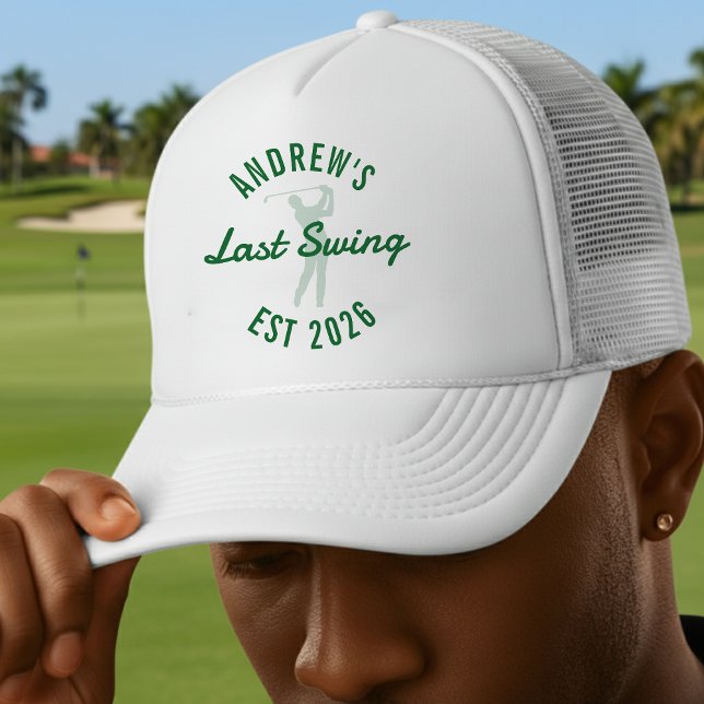 Golf Bachelor Party Last Swing Before the Ring Trucker Hat (Creator Uploaded)