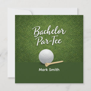 Golf Bachelor Party on Green Invitation