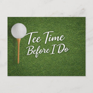 Golf Bachelor themed on green grass Postcard