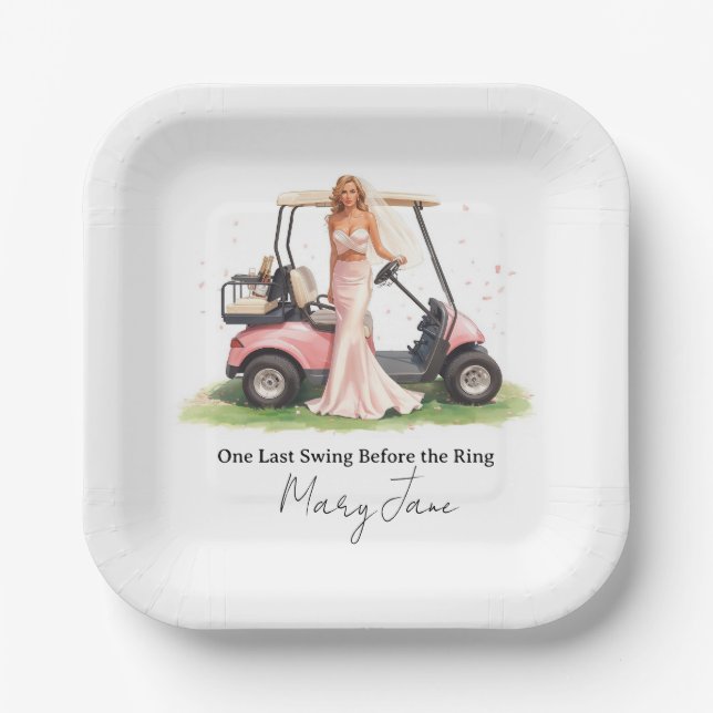 Golf Bachelorette Par-Tee party  Paper Plates (Front)