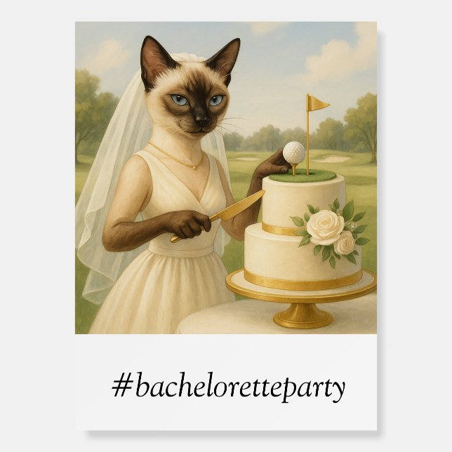 Golf Bachelorette Party for Cat Lovers Foam Board (Front)
