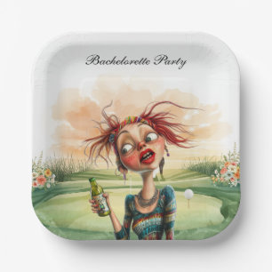 Golf Bachelorette Party for Woman golfer Paper Plates