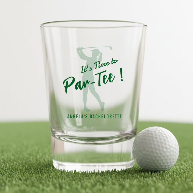 Golf Bachelorette Party It's Time to Par-Tee Shot Glass (Creator Uploaded)