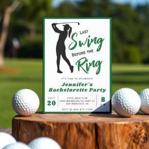Golf Bachelorette Party Last Swing Before the Ring Invitation