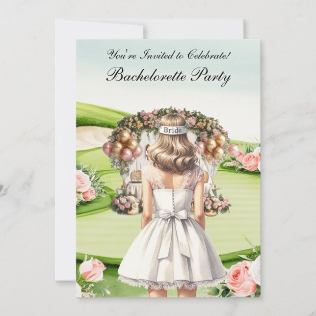 Golf Bachelorette Party on golf course Invitation (Front)