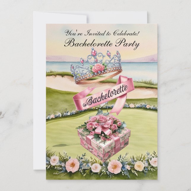 Golf Bachelorette Party on golf course Invitation (Front)