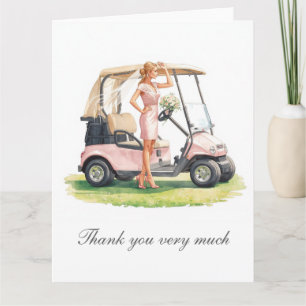 Golf Bachelorette Party on golf course Letterpress Thank You Card
