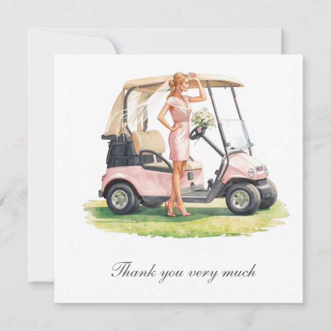 Golf Bachelorette Party on golf course Thank You Card (Front)
