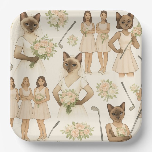 Golf Bachelorette Team Birde  Paper Plates (Front)