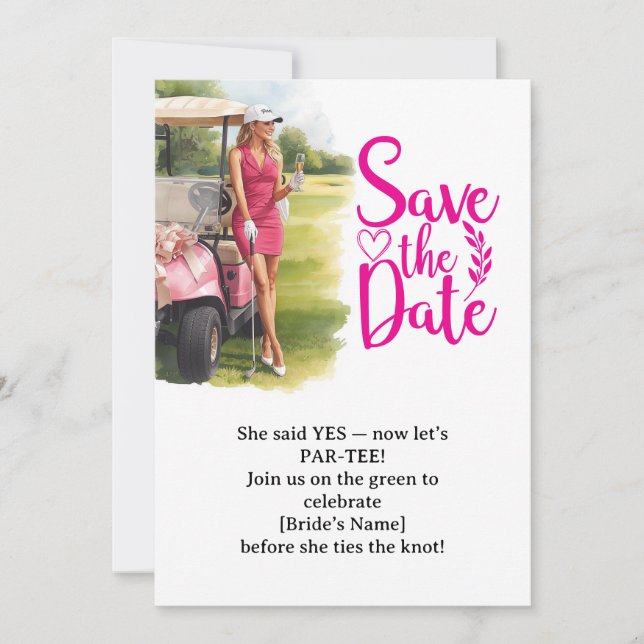 Golf Bachelorette Woman Golfer Is Golfing  Invitation (Front)