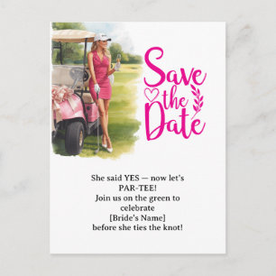 Golf Bachelorette Woman Golfer Is Golfing Postcard