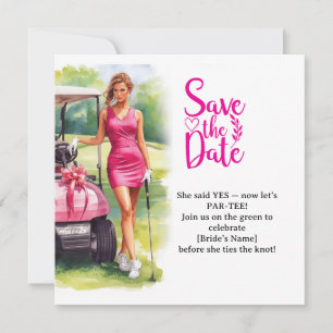 Golf Bachelorette Woman Golfer Is Golfing  Save The Date