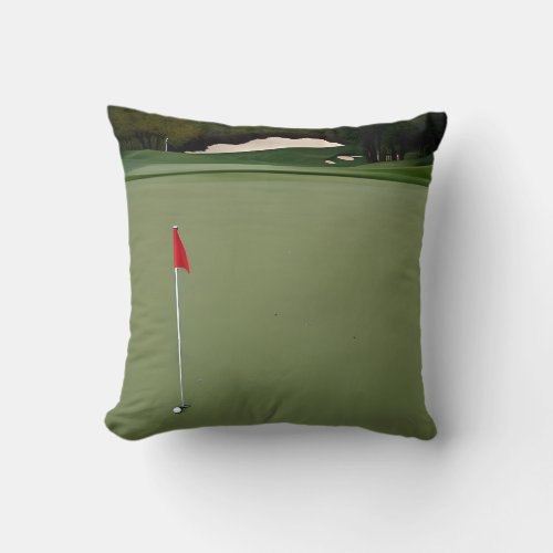 Golf Background for Golfer Home Watercolor   Throw Pillow