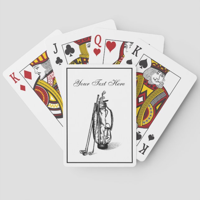 Golf Bag and Golf Clubs Black Poker Cards (Back)