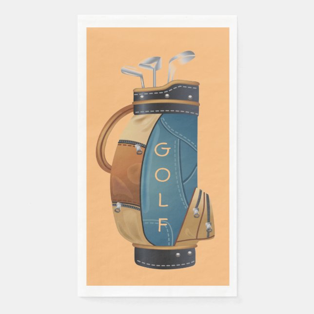 Golf Bag Design Guest Towel Napkins (Front)