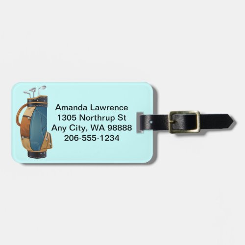 Golf Bag Design Luggage Tags