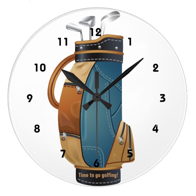 Golf Bag Design Wall Clock