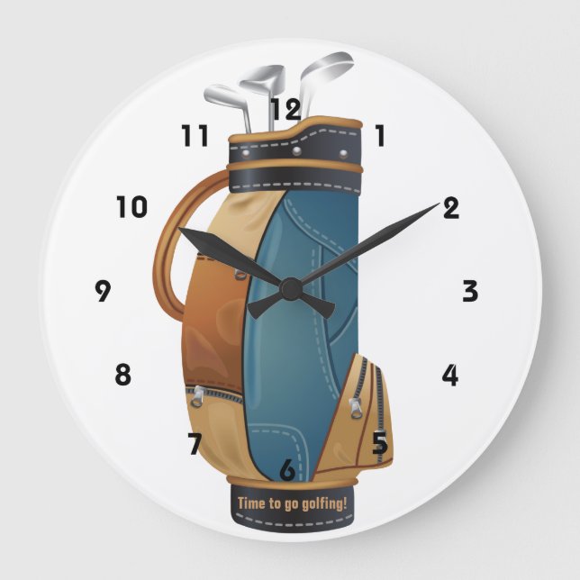 Golf Bag Design Wall Clock (Front)
