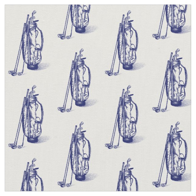 Golf Bag Golf Clubs Blue Fabric (Close Up)