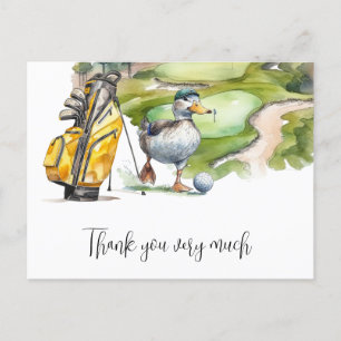 Golf Bag in golf course watercolor for golfer Postcard