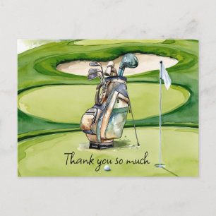 Golf Bag thank you card golf course watercolor