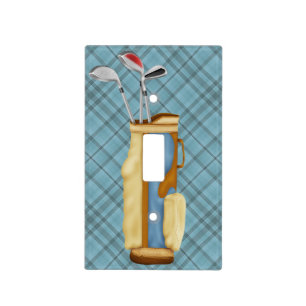 Golf Bag with Blue Background Light Switch Cover