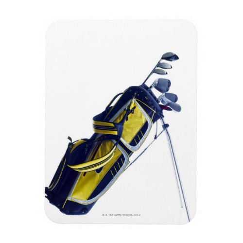 Golf bag with clubs on white background magnet