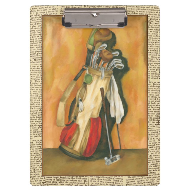 Golf Bag with Glove by Jennifer Goldberger Clipboard (Front)