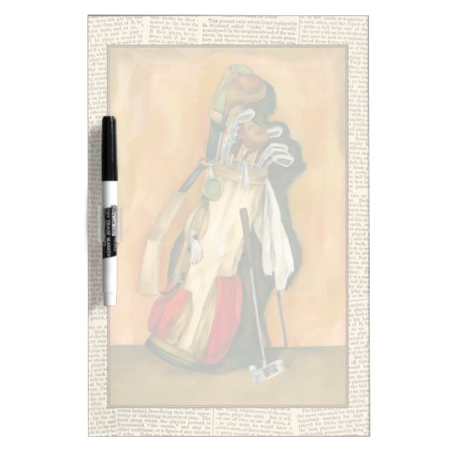 Golf Bag with Glove by Jennifer Goldberger Dry-Erase Board (Front)