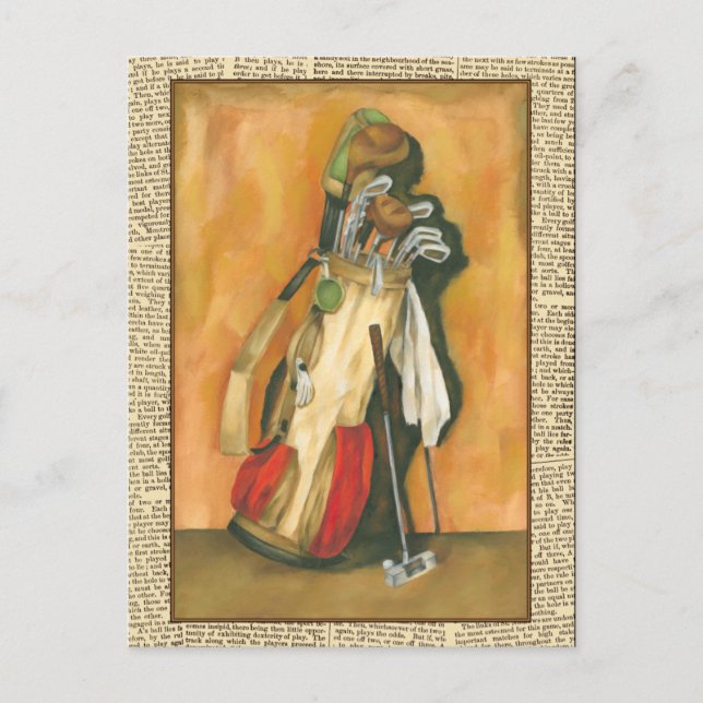Golf Bag with Glove by Jennifer Goldberger Postcard (Front)