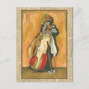 Golf Bag with Glove by Jennifer Goldberger Postcard