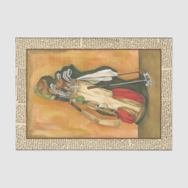 Golf Bag with Glove by Jennifer Goldberger Tissue Paper (Front)