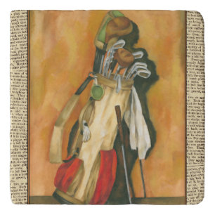 Golf Bag with Glove by Jennifer Goldberger Trivet