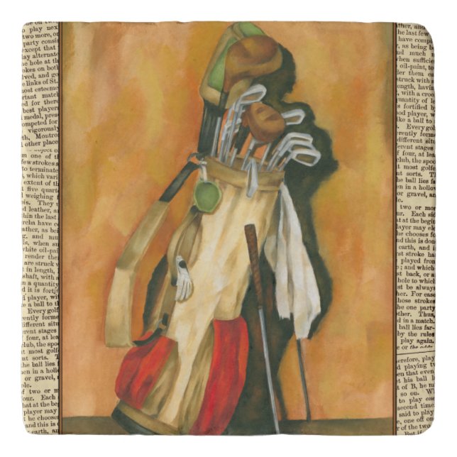 Golf Bag with Glove by Jennifer Goldberger Trivet (Front)