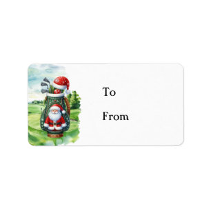 Golf bag with Santa Hat for Golfer Label